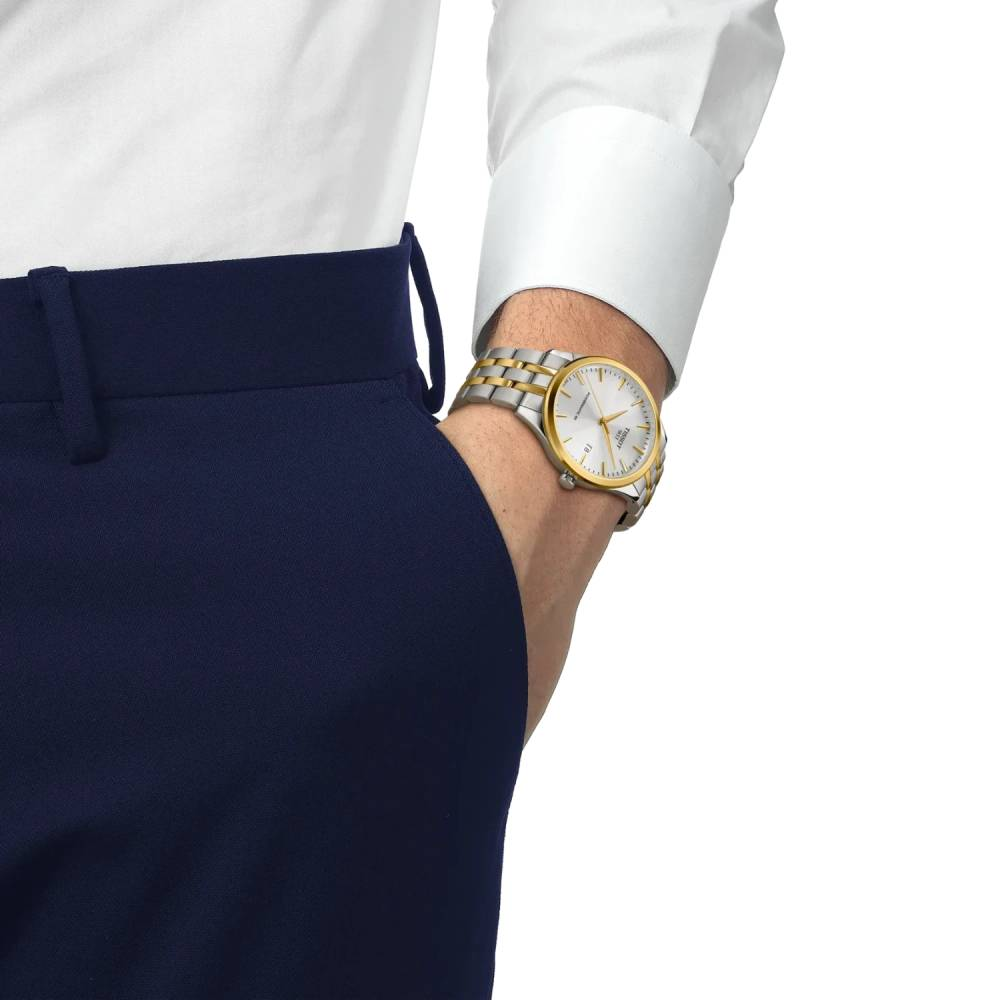 Мъжки ръчен часовник с автоматичен механизъм - корпус от Стомана - цвят Сребрист Биколор