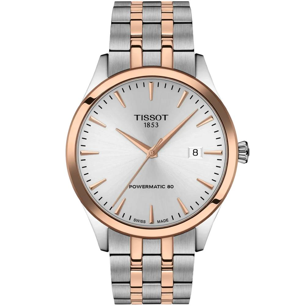 Мъжки ръчен часовник с автоматичен механизъм - корпус от Стомана - цвят Сребрист Биколор