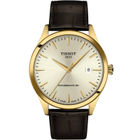 Мъжки ръчен часовник с автоматичен механизъм - корпус от Стомана - Естествена кожа - цвят Сребрист