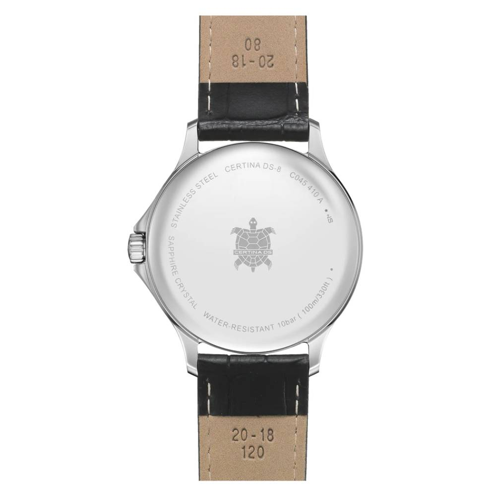 Мъжки ръчен часовник с кварцов механизъм - корпус от Стомана - Естествена кожа - цвят Сребрист