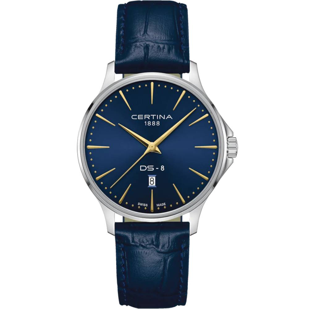 Мъжки ръчен часовник с кварцов механизъм - корпус от Стомана - цвят Син