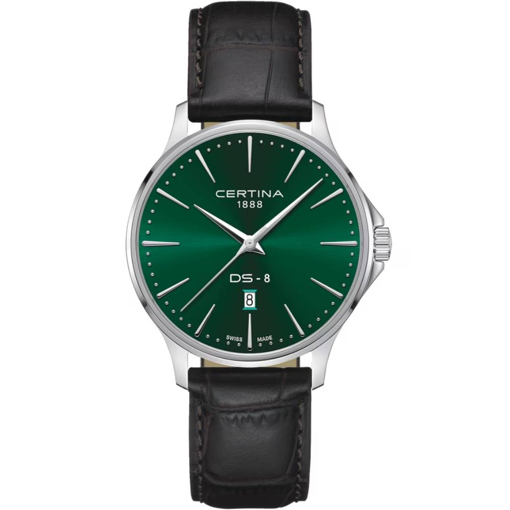 Мъжки ръчен часовник с кварцов механизъм - корпус от Стомана - цвят Зелен