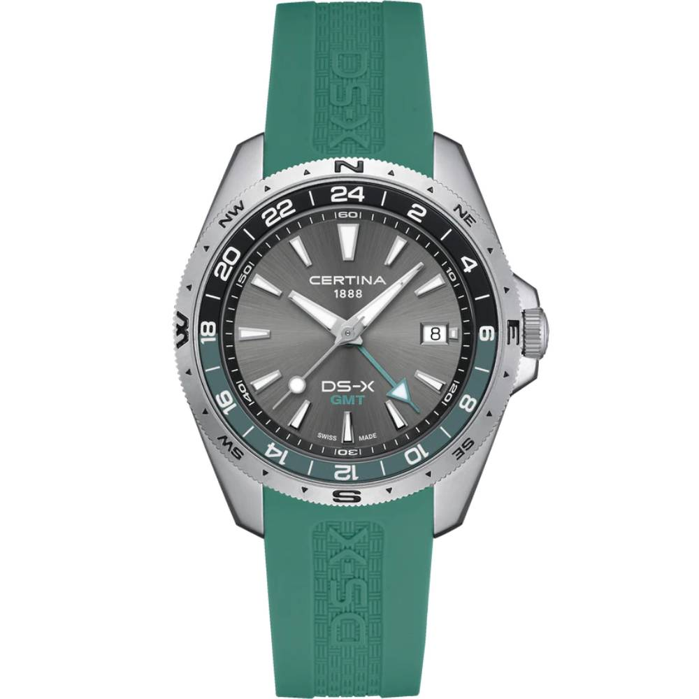 Мъжки ръчен часовник с кварцов механизъм - корпус от Стомана - Силиконова каишка - цвят Сив Оранжев