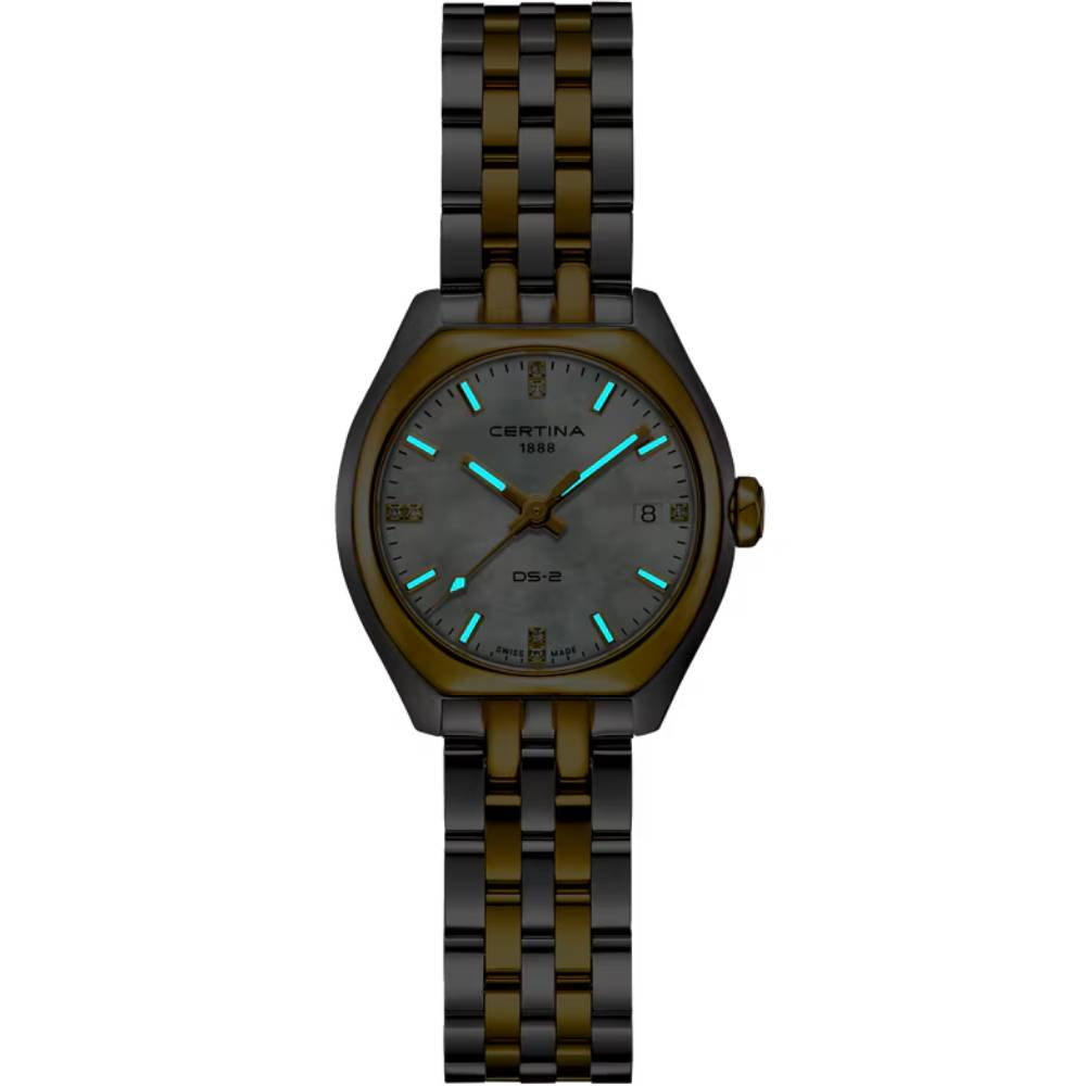 Дамски ръчен часовник с кварцов механизъм - корпус от Стомана - цвят Седеф Жълт