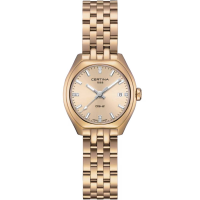 Дамски ръчен часовник с кварцов механизъм - корпус от Стомана - цвят Седеф Жълт