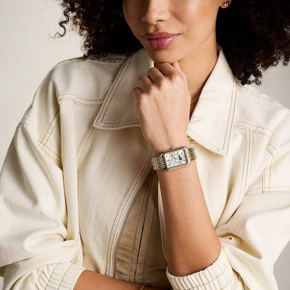 Дамски ръчен часовник с кварцов механизъм - корпус от Стомана - Стоманена верижка - цвят Седеф