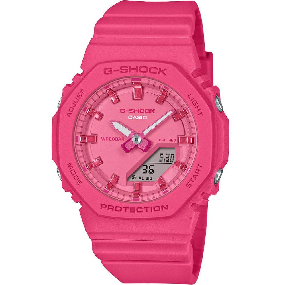 Casio GMA-P2100PP-4AER G-Shock - Дамски ръчен часовник с кварцов механизъм - корпус от Полимер - Полимер - цвят Розов