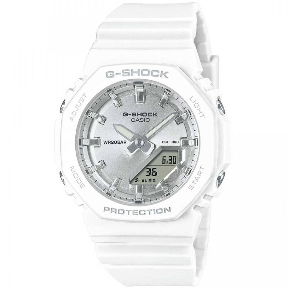 Casio GMA-P2100VA-7AER G-Shock - Унисекс ръчен часовник с кварцов механизъм - корпус от Полимер - Полимер - цвят Сребрист