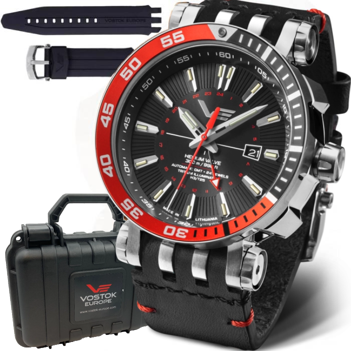 Мъжки ръчен часовник с автоматичен механизъм - корпус от Стомана - Естествена кожа - цвят Черен