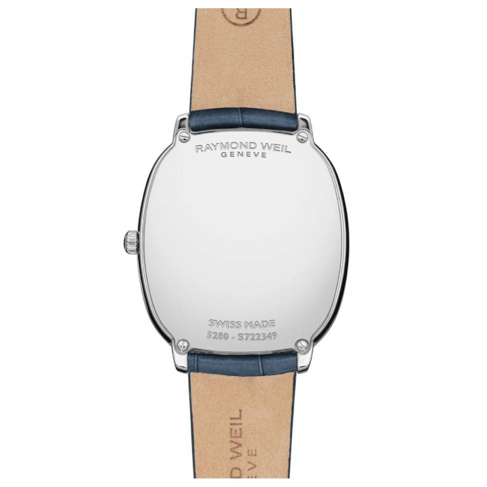 Дамски ръчен часовник с кварцов механизъм - корпус от Стомана - Естествена кожа - цвят Син