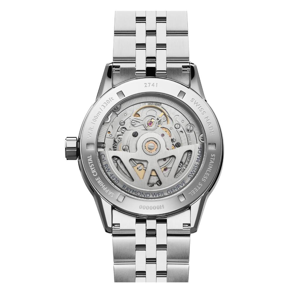 Мъжки ръчен часовник с автоматичен механизъм - корпус от Стомана - Стоманена верижка - цвят Син