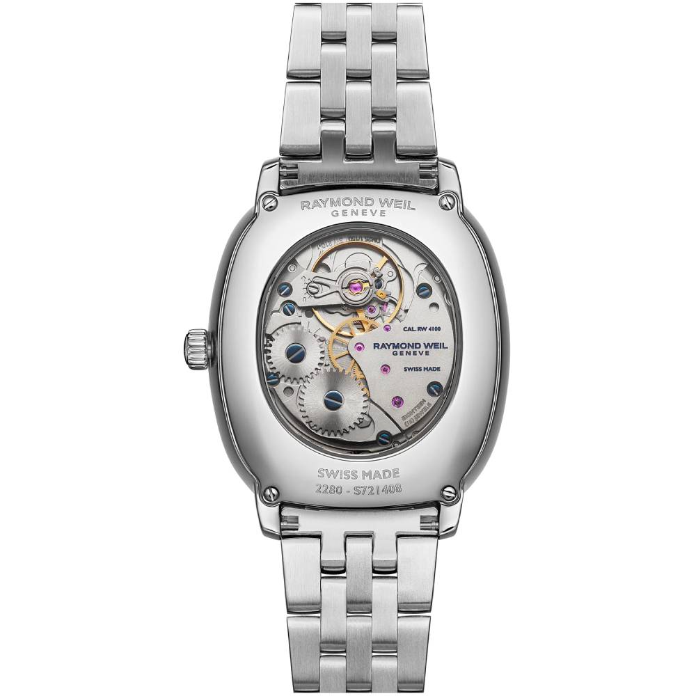 Мъжки ръчен часовник с механичен с ръчно навиване механизъм - корпус от Стомана - Стоманена верижка - цвят Син