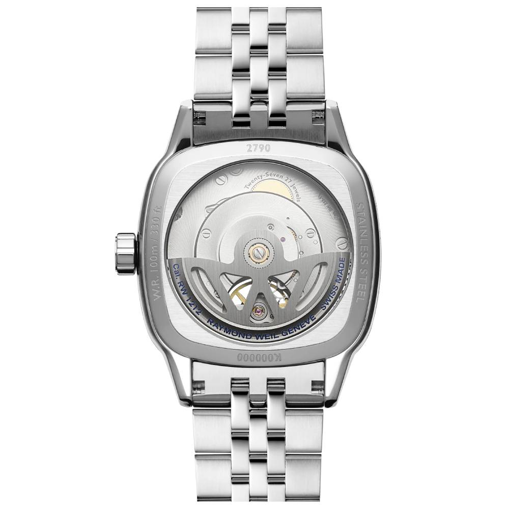 Мъжки ръчен часовник с автоматичен механизъм - корпус от Стомана - Стоманена верижка - цвят Черен