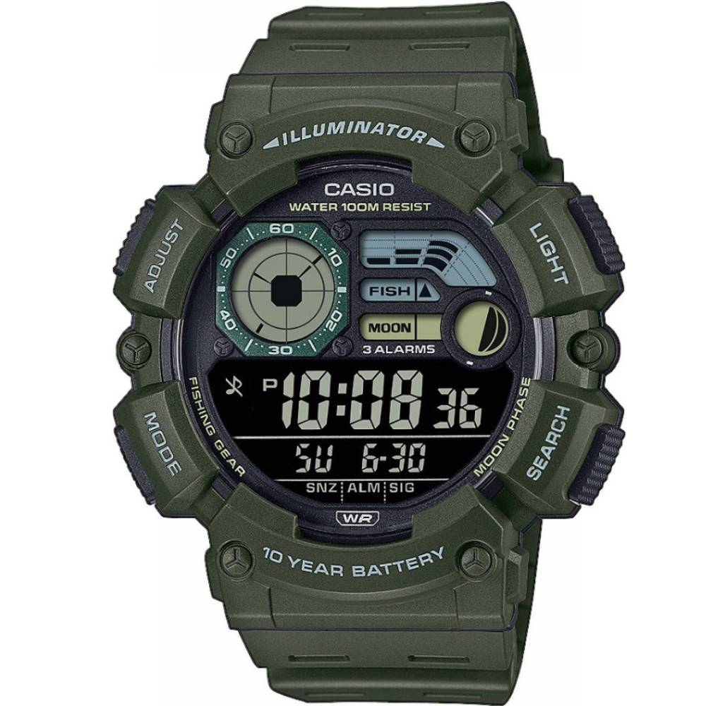 Casio WS-1500H-3BVEF Casio Collection - Мъжки ръчен часовник с кварцов механизъм - корпус от Полимер - Полимер