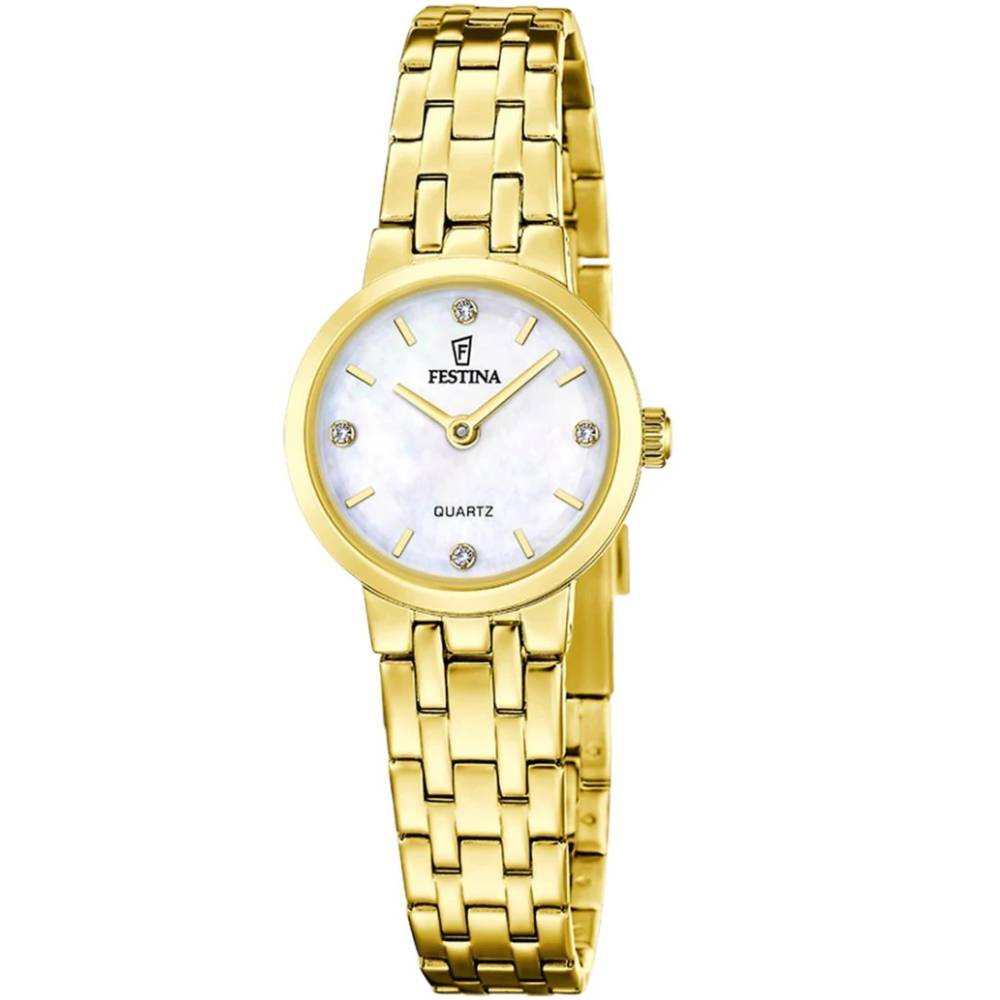 Дамски ръчен часовник с кварцов механизъм - корпус от Стомана - Стоманена верижка - цвят Седеф