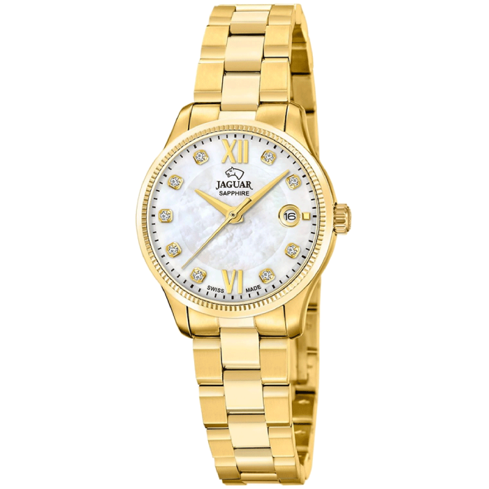 Дамски ръчен часовник с кварцов механизъм - корпус от Стомана - Стоманена верижка - цвят Седеф