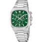 Мъжки ръчен часовник с кварцов механизъм - корпус от Стомана - Стоманена верижка - цвят Зелен