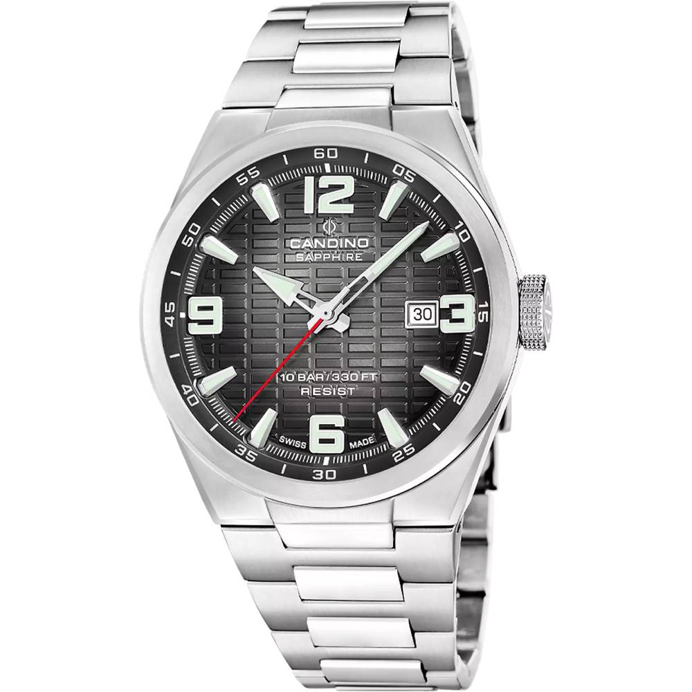 Мъжки ръчен часовник с кварцов механизъм - корпус от Стомана - Стоманена верижка - цвят Черен