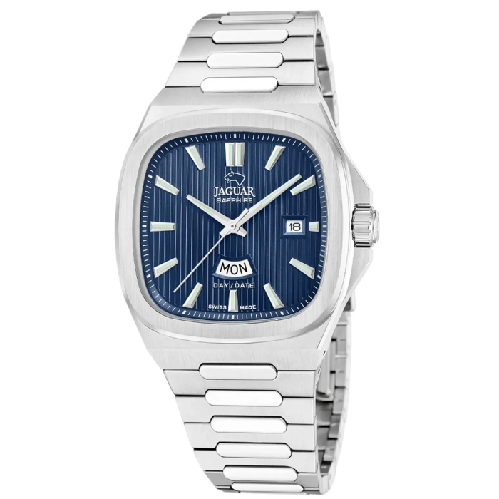 Мъжки ръчен часовник с кварцов механизъм - корпус от Стомана - Стоманена верижка - цвят Син