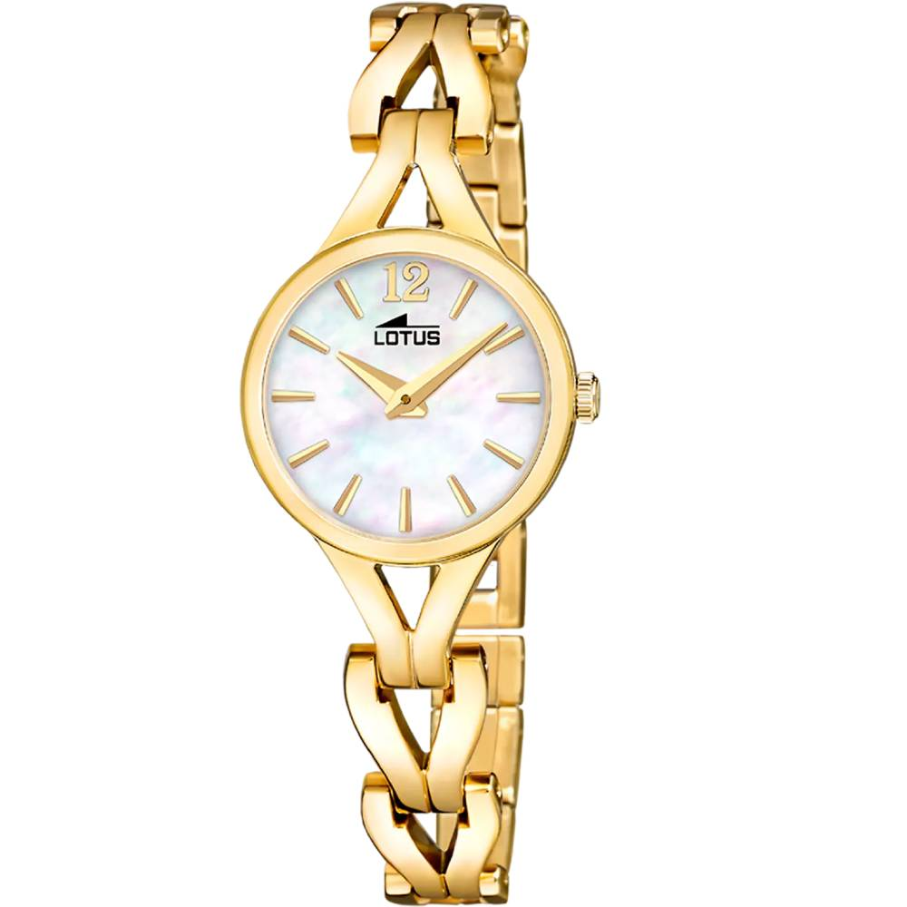 Дамски ръчен часовник с кварцов механизъм - корпус от Стомана - Стоманена верижка - цвят Седеф