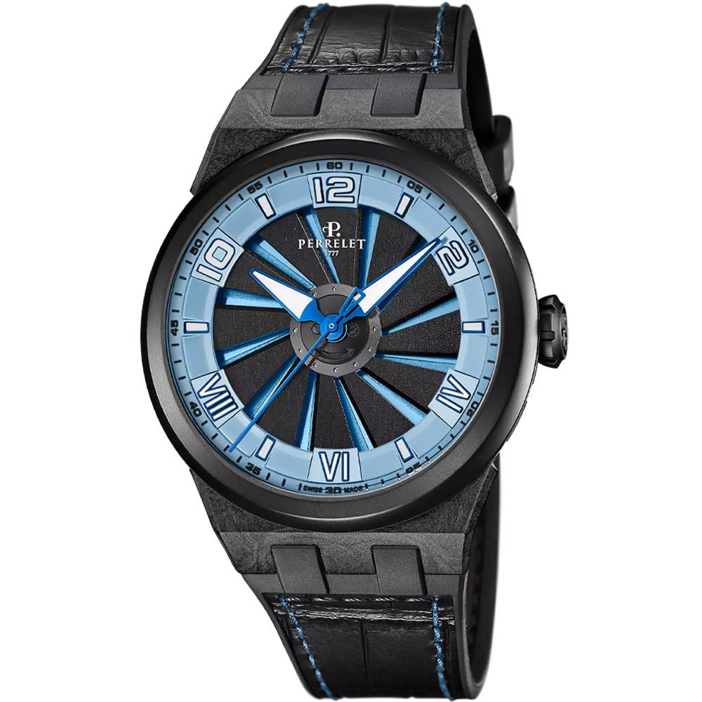 Мъжки ръчен часовник с автоматичен механизъм - Естествена кожа - цвят Черен Червен