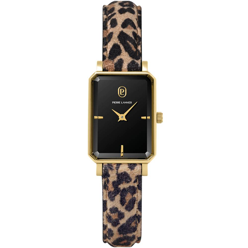 Дамски ръчен часовник с кварцов механизъм - корпус от Стомана - Естествена кожа - цвят Черен Кафяв