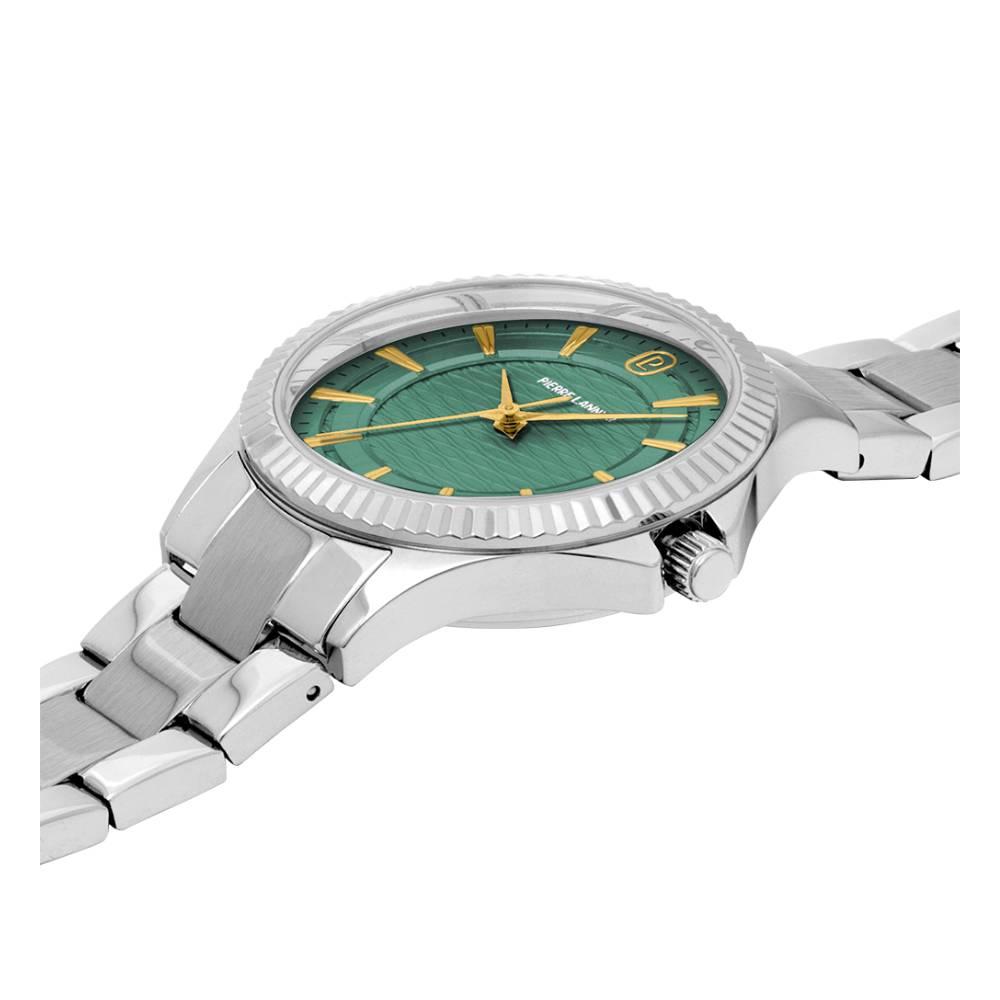 Дамски ръчен часовник с кварцов механизъм - корпус от Стомана - Стоманена верижка - цвят Зелен Зелен