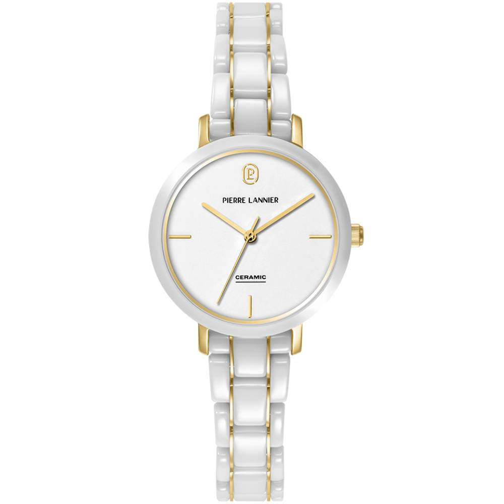 Дамски ръчен часовник с кварцов механизъм - корпус от Керамика - цвят Бял