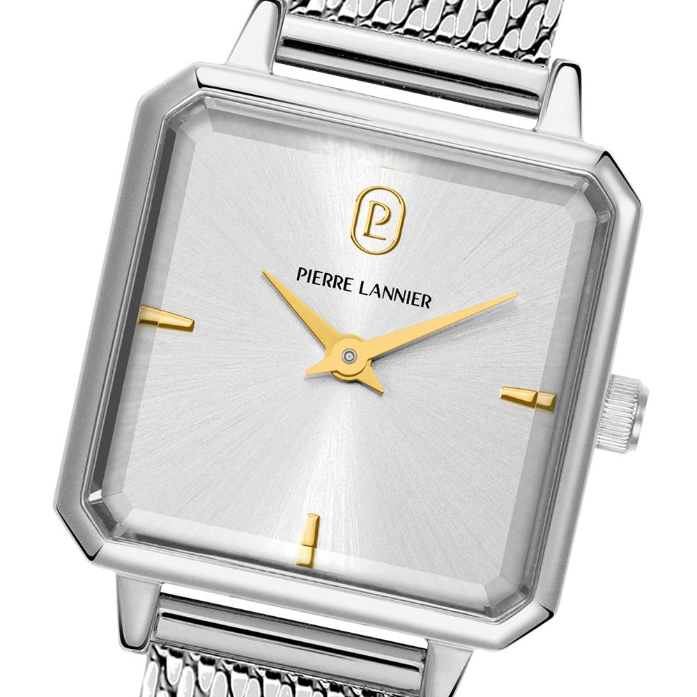 Дамски ръчен часовник с кварцов механизъм - корпус от Стомана - Стоманена верижка - цвят Сребрист Злато