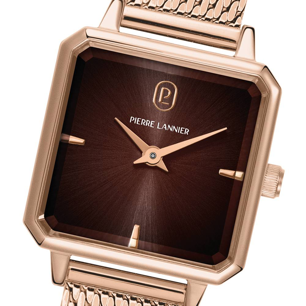 Дамски ръчен часовник с кварцов механизъм - корпус от Стомана - Стоманена верижка - цвят Кафяв Кафяв