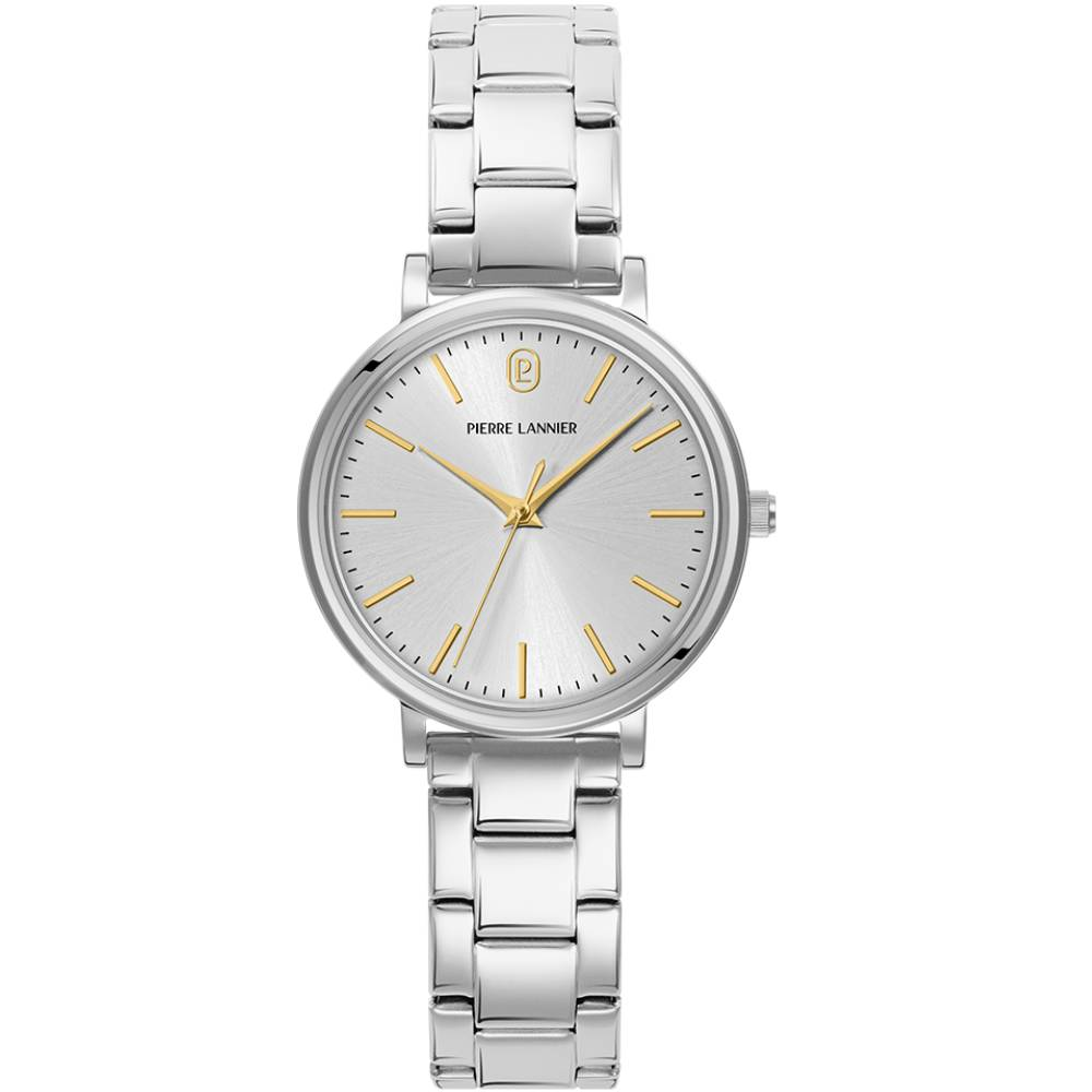 Дамски ръчен часовник с кварцов механизъм - корпус от Стомана - Стоманена верижка - цвят Сребрист Злато