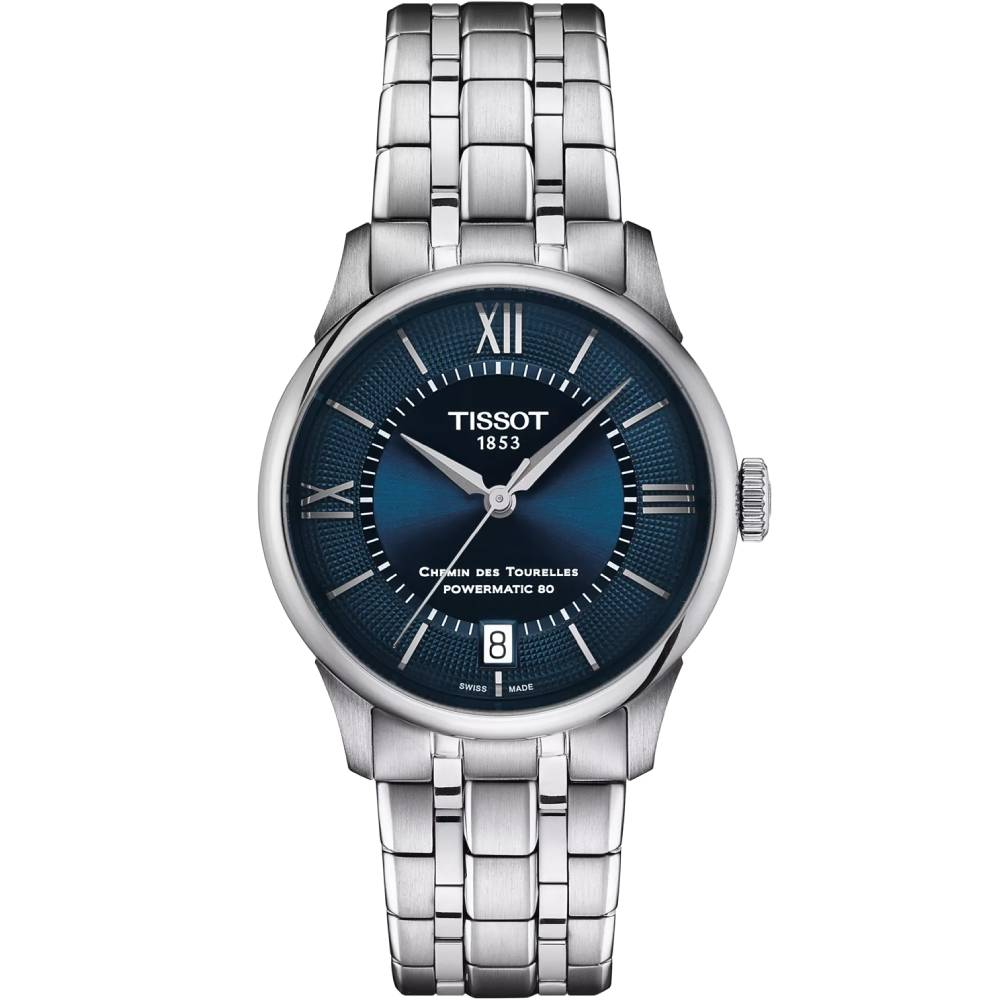 Дамски ръчен часовник с автоматичен механизъм - корпус от Стомана - Стоманена верижка - цвят Син