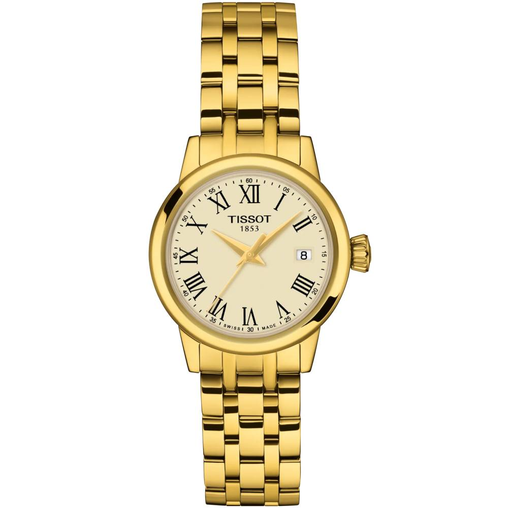 Дамски ръчен часовник с кварцов механизъм - корпус от Стомана - Стоманена верижка - цвят Бежов