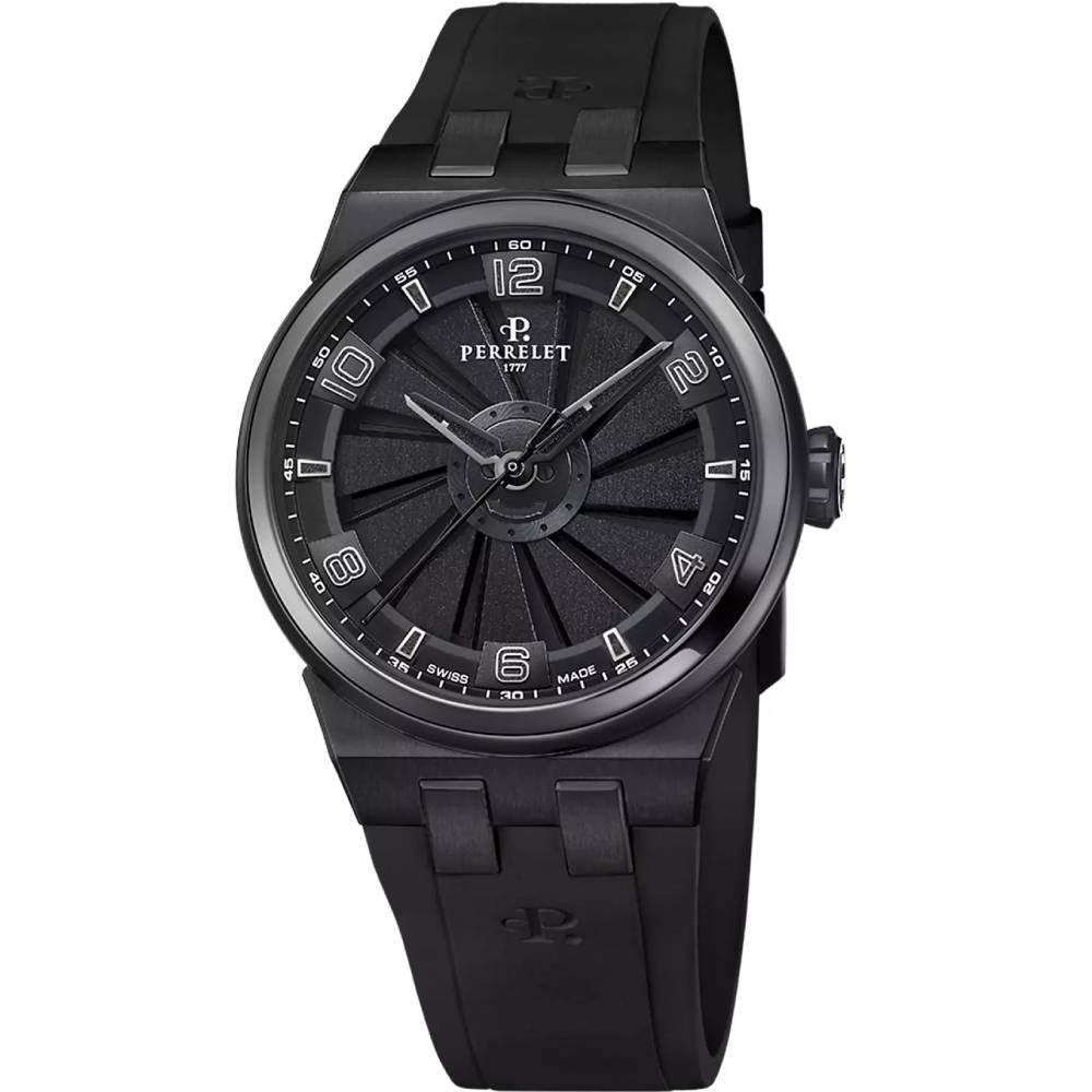 Мъжки ръчен часовник с автоматичен механизъм - корпус от Титан - Каучук - цвят Черен