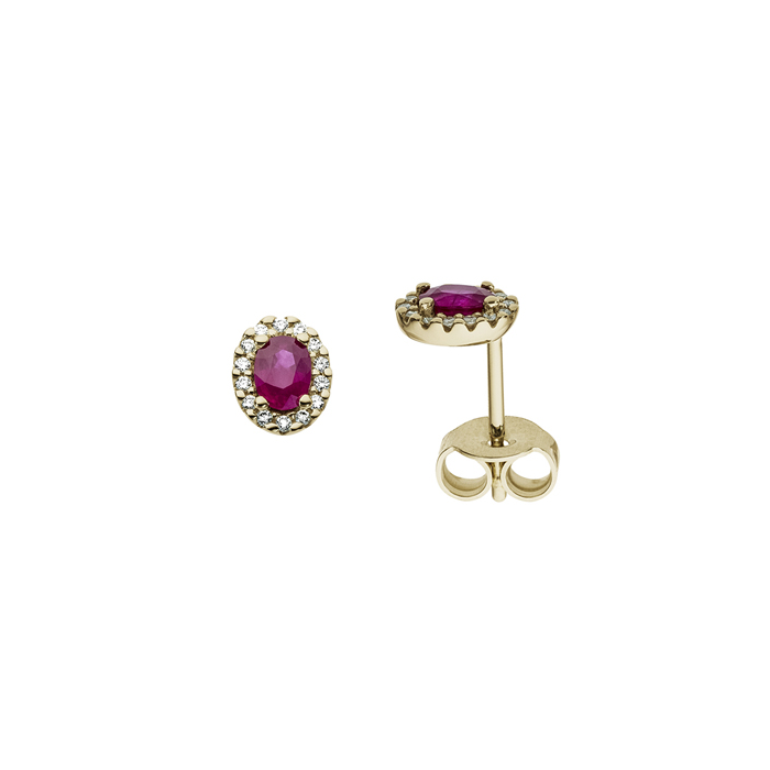 Дамски обеци Burkhardt &amp; Bischoff 761713 от 14K Злато Бяло - с форма - Сапфир Диаманти