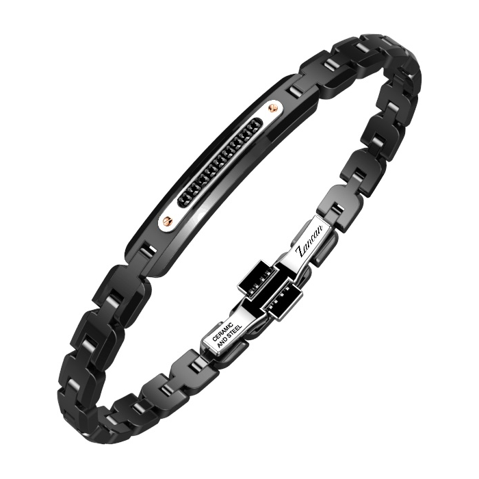Мъжки гривна от Керамика Медицинска стомана - с форма - Шпинел