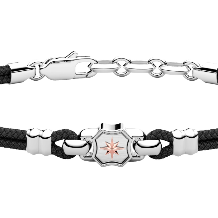 Унисекс гривна от 925 Сребро - с форма - - Частично PVD покритие от розово злато