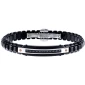 Мъжки гривна от 316l Медицинска стомана - с форма - Шпинел - Черно PVD покритие