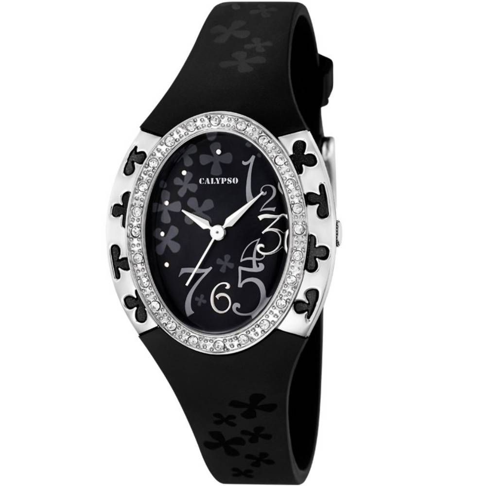 Унисекс ръчен часовник с кварцов механизъм - корпус от Полимер - Полимер - цвят Черен Черен