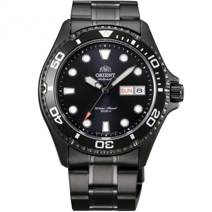 Orient FAA02003B Diving Ray II Automatic - Мъжки ръчен часовник с автоматичен механизъм - корпус от Стомана - Стоманена верижка - цвят Черен Черен