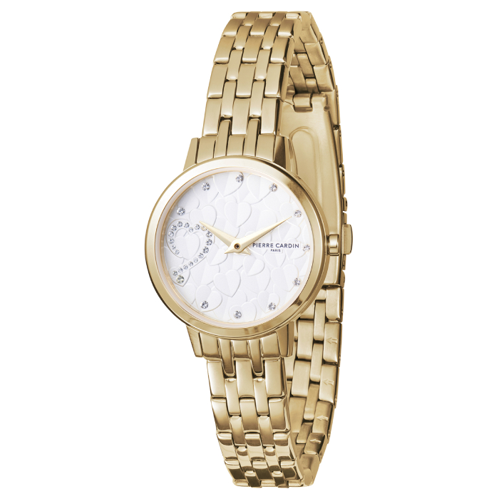 Дамски ръчен часовник с кварцов механизъм - корпус от Стомана - Стоманена верижка - цвят Бял