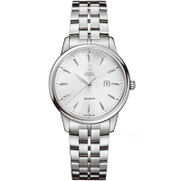 Дамски ръчен часовник с кварцов механизъм - корпус от Стомана - Стоманена верижка - цвят Бял Сив