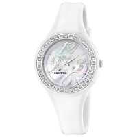 Унисекс ръчен часовник с кварцов механизъм - корпус от Полимер - Полимер - цвят Седеф Бял