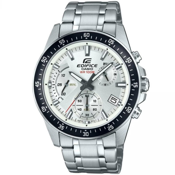 Casio EFV-540D-7AVUEF Edifice - Мъжки ръчен часовник с кварцов механизъм - корпус от Стомана - Стоманена верижка - цвят Бял Сив
