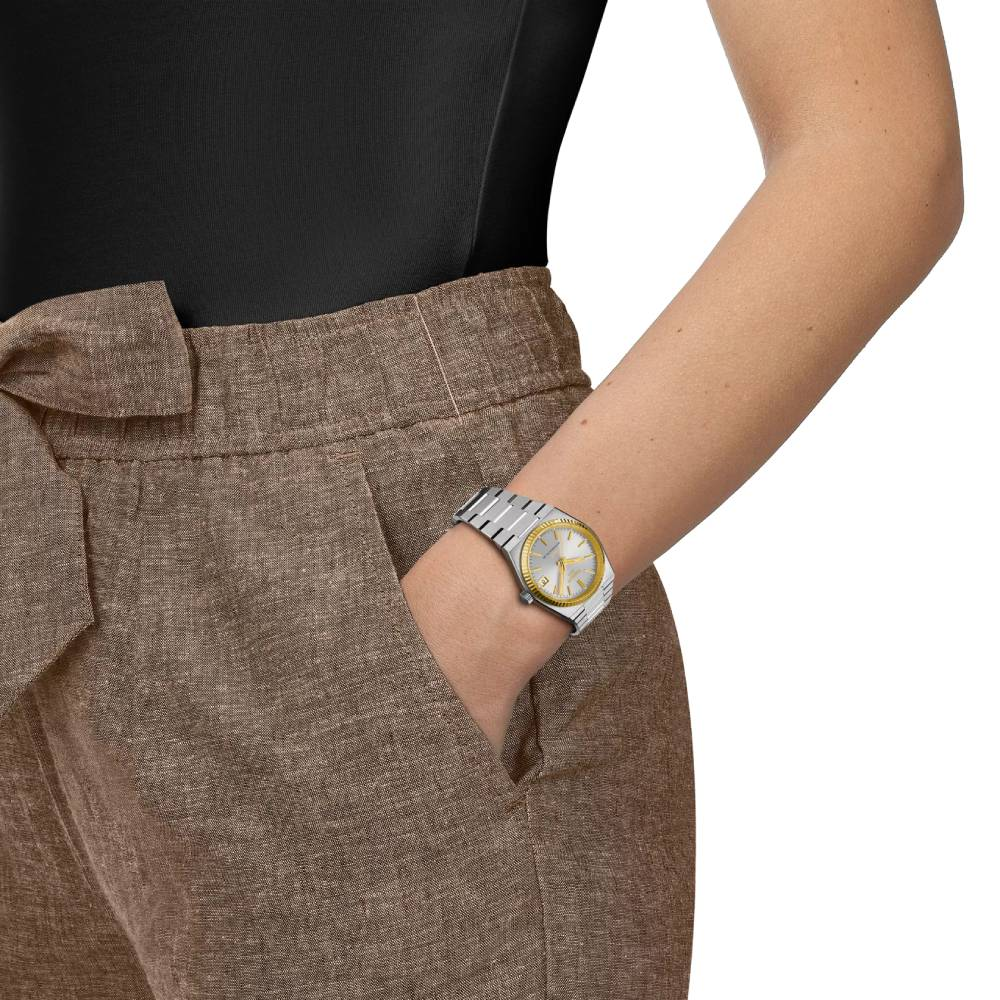 Дамски ръчен часовник с автоматичен механизъм - корпус от Стомана - Стоманена верижка - цвят Сребрист Сив