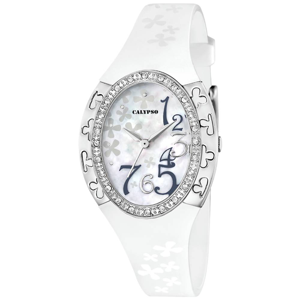 Унисекс ръчен часовник с кварцов механизъм - корпус от Полимер - Полимер - цвят Бял Бял