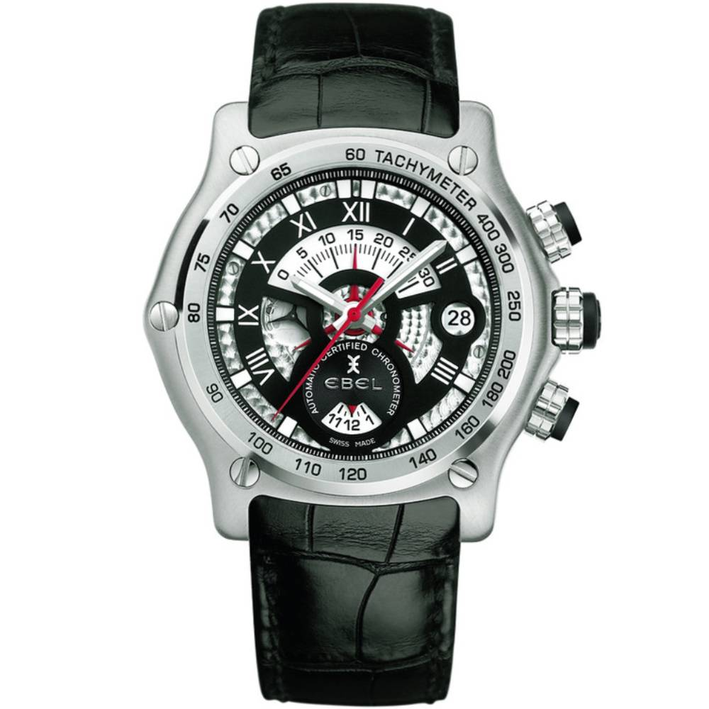 Мъжки ръчен часовник с автоматичен механизъм - корпус от Стомана - Естествена кожа - цвят Черен Червен