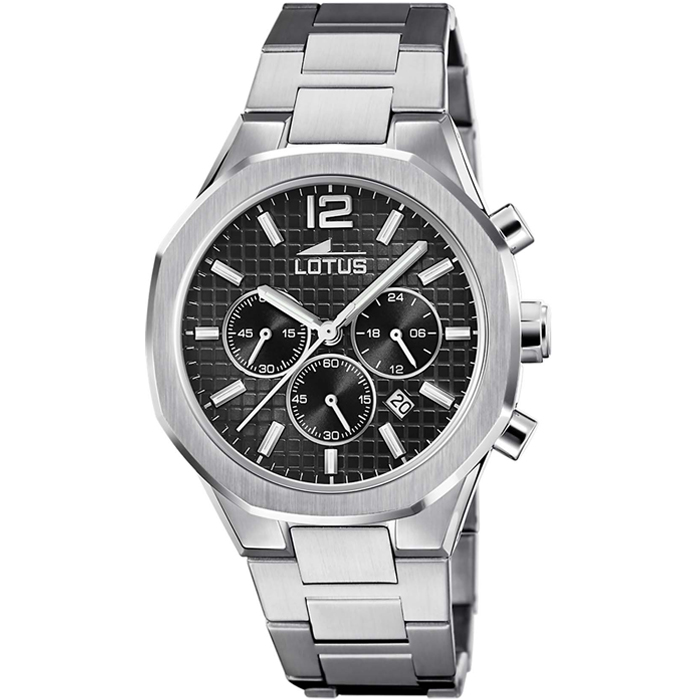 Мъжки ръчен часовник с кварцов механизъм - корпус от Стомана - Стоманена верижка - цвят Черен Сив