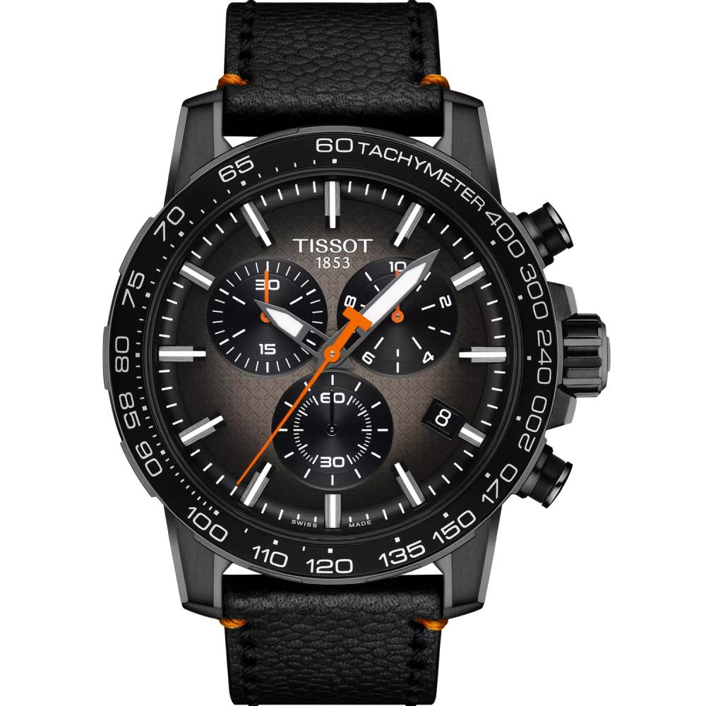 Мъжки ръчен часовник с кварцов механизъм - корпус от Стомана - Естествена кожа - цвят Черен Черен