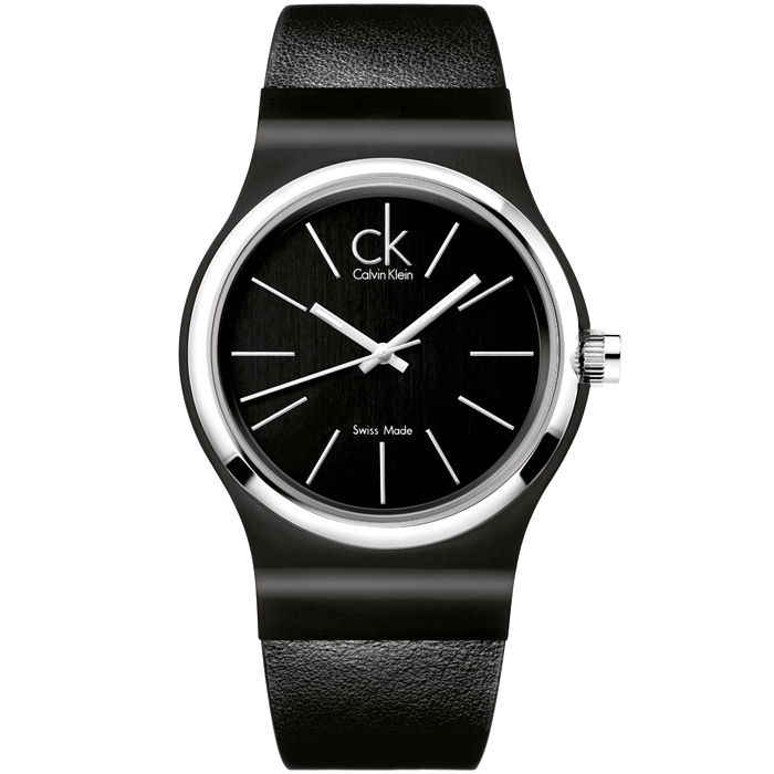 Мъжки ръчен часовник с кварцов механизъм - корпус от Стомана - Естествена кожа - цвят Черен Черен